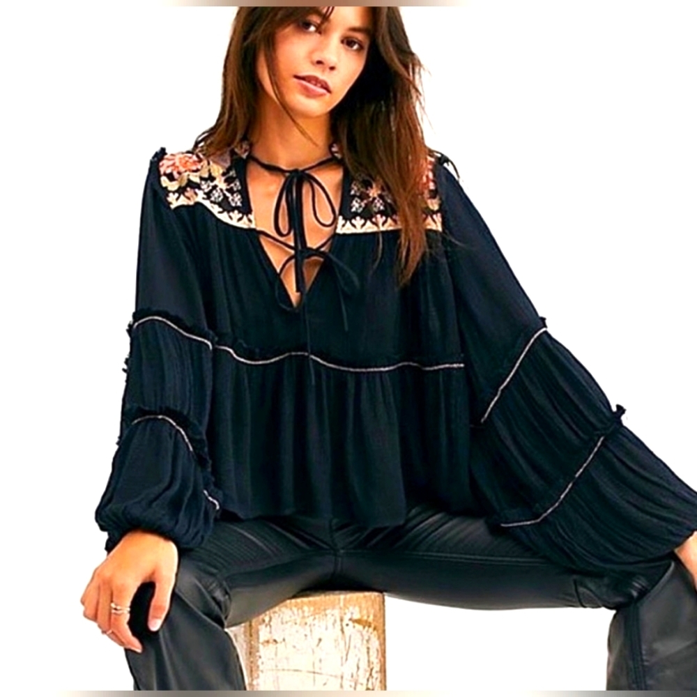 🖤 Free People Oversized Vivid Color Top Size XS